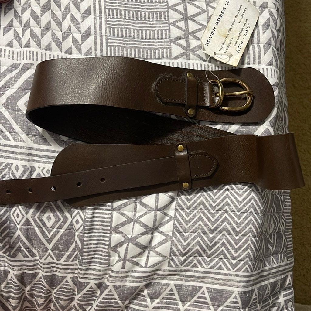 Rough Roses Llc Brown Belt Style Wr-311 Vintage, Shrunken Cow Leather Nwt
